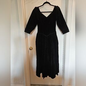 Vintage velvet black dress
